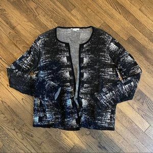 Eileen Fisher Petite Large Black Open Cardigan PL